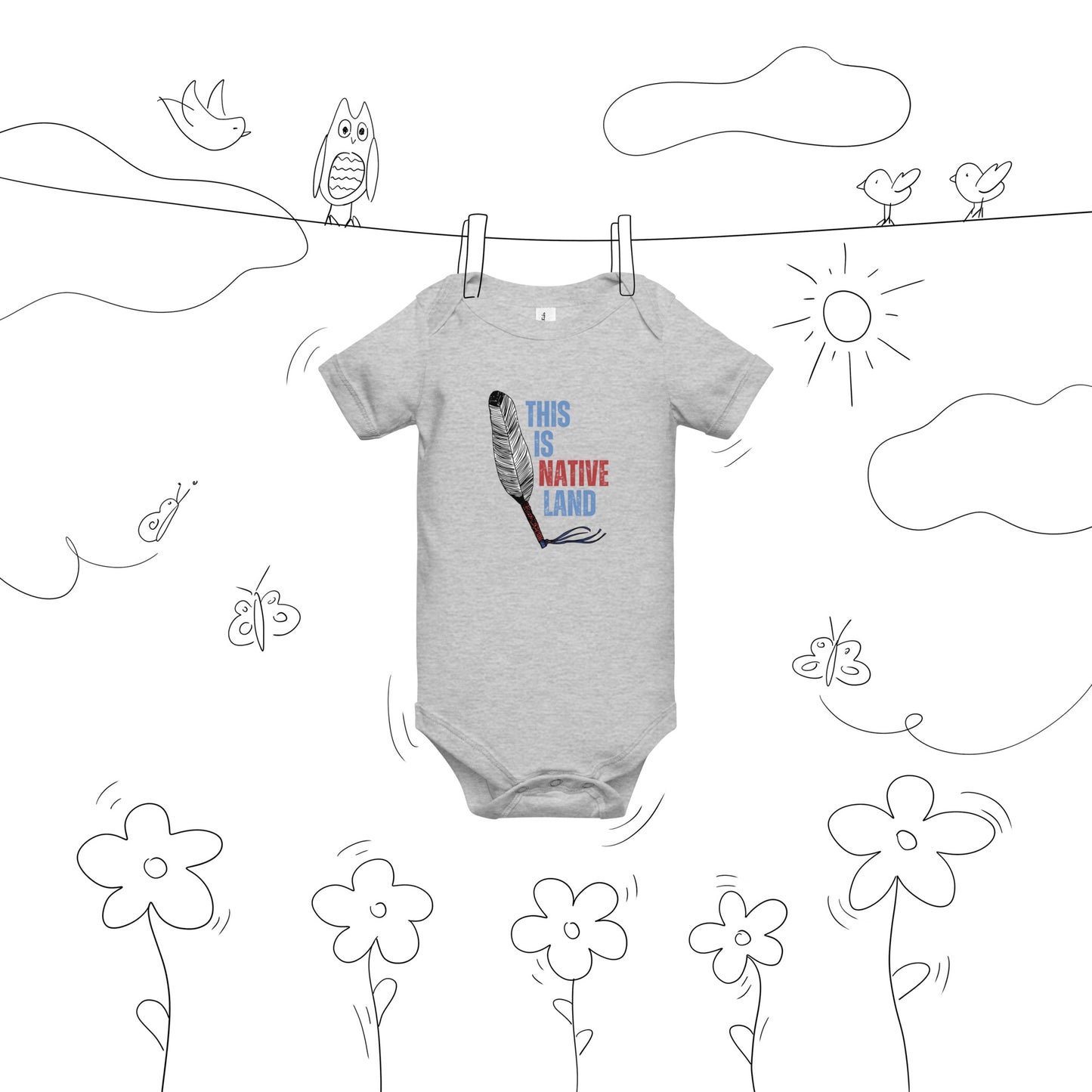 WS This Is Native Land Baby Short Sleeve Onesie