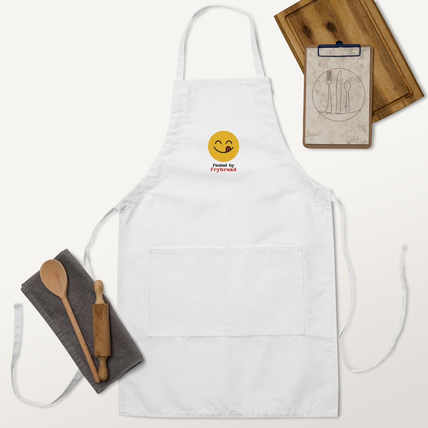 WS Fueled By Frybread Embroidered Apron (White)