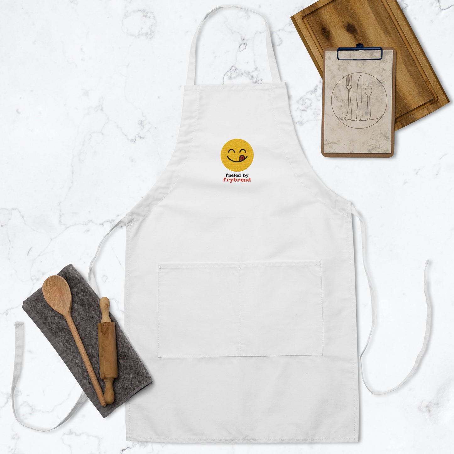 WS Fueled By Frybread Embroidered Apron (White)