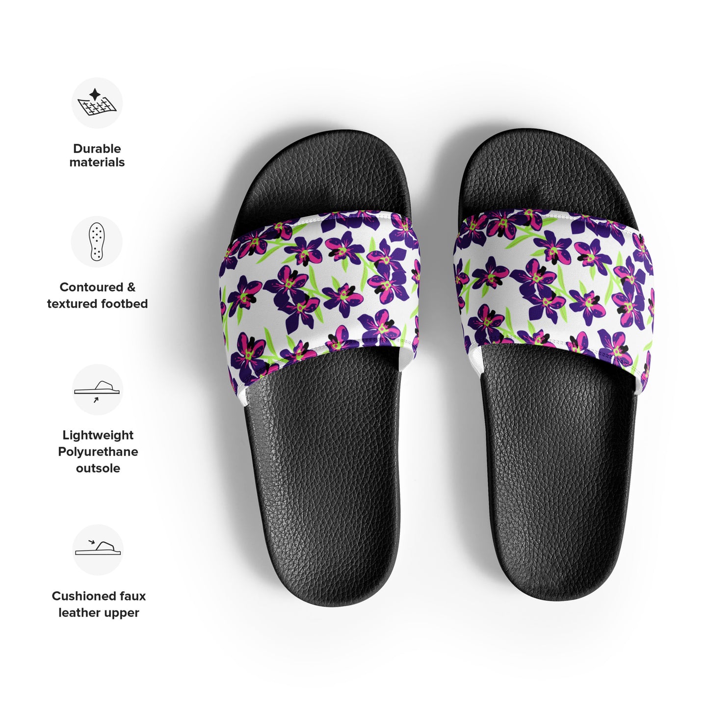 WS Women's Slides (Purple Floral)