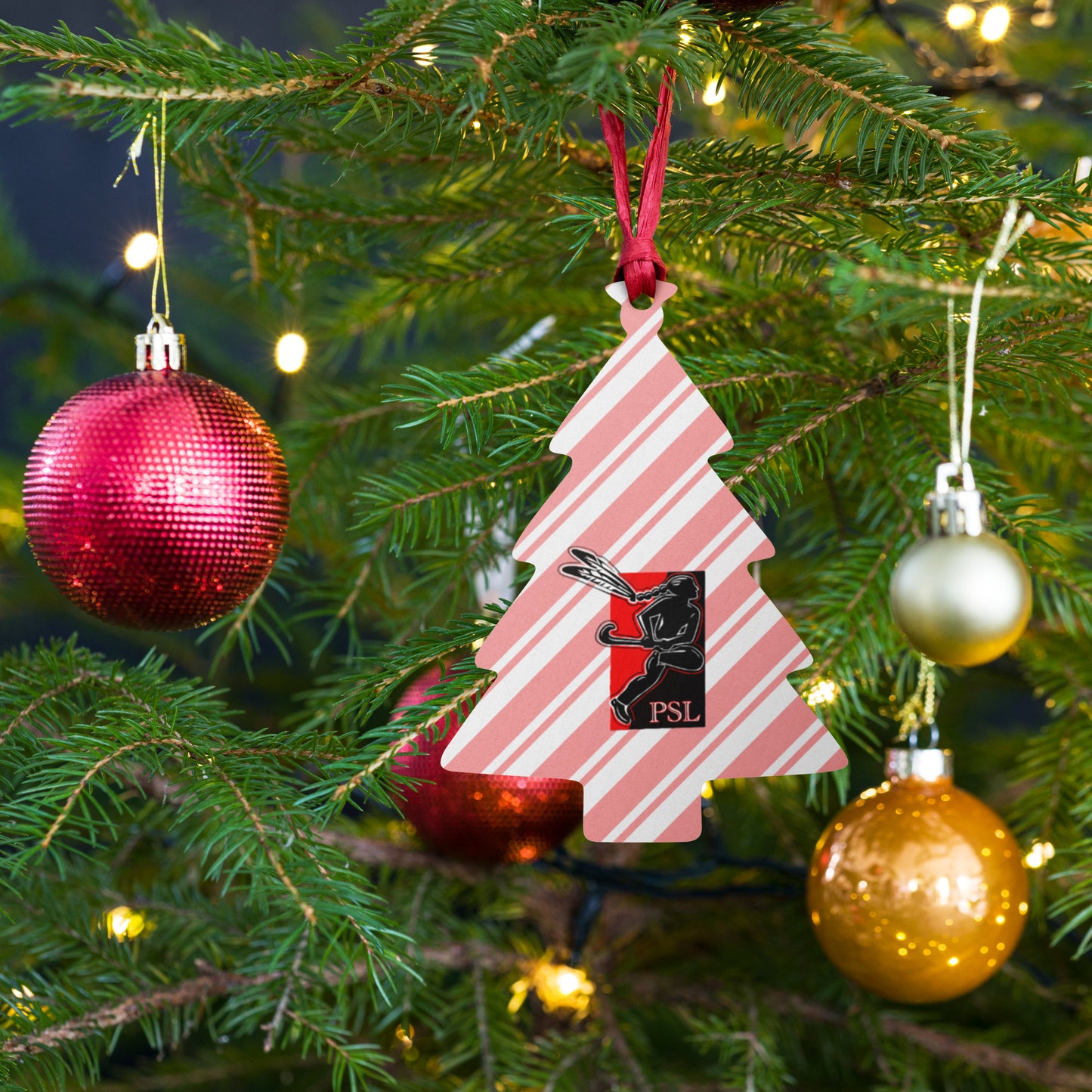 PSL Ornament & Magnet - Candy Cane Stripes (Wooden)