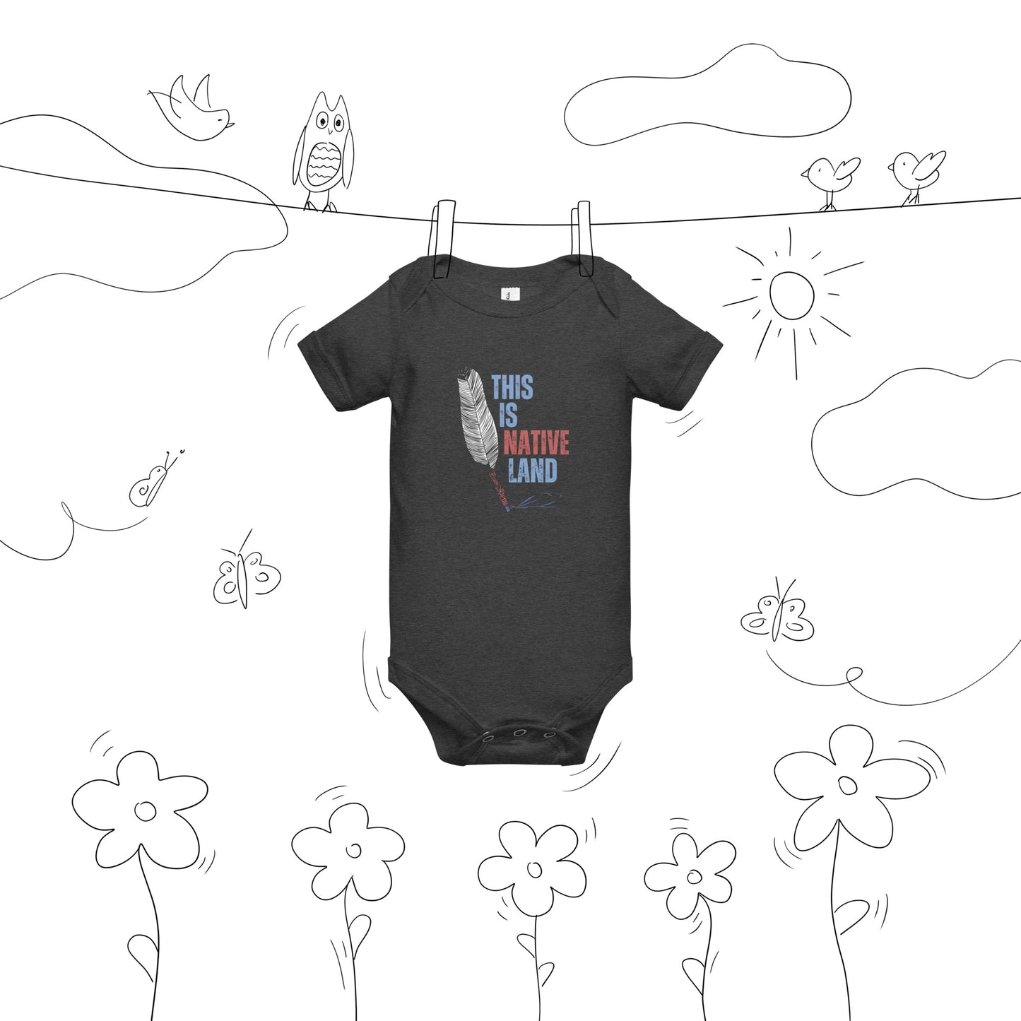WS This Is Native Land Baby Short Sleeve Onesie