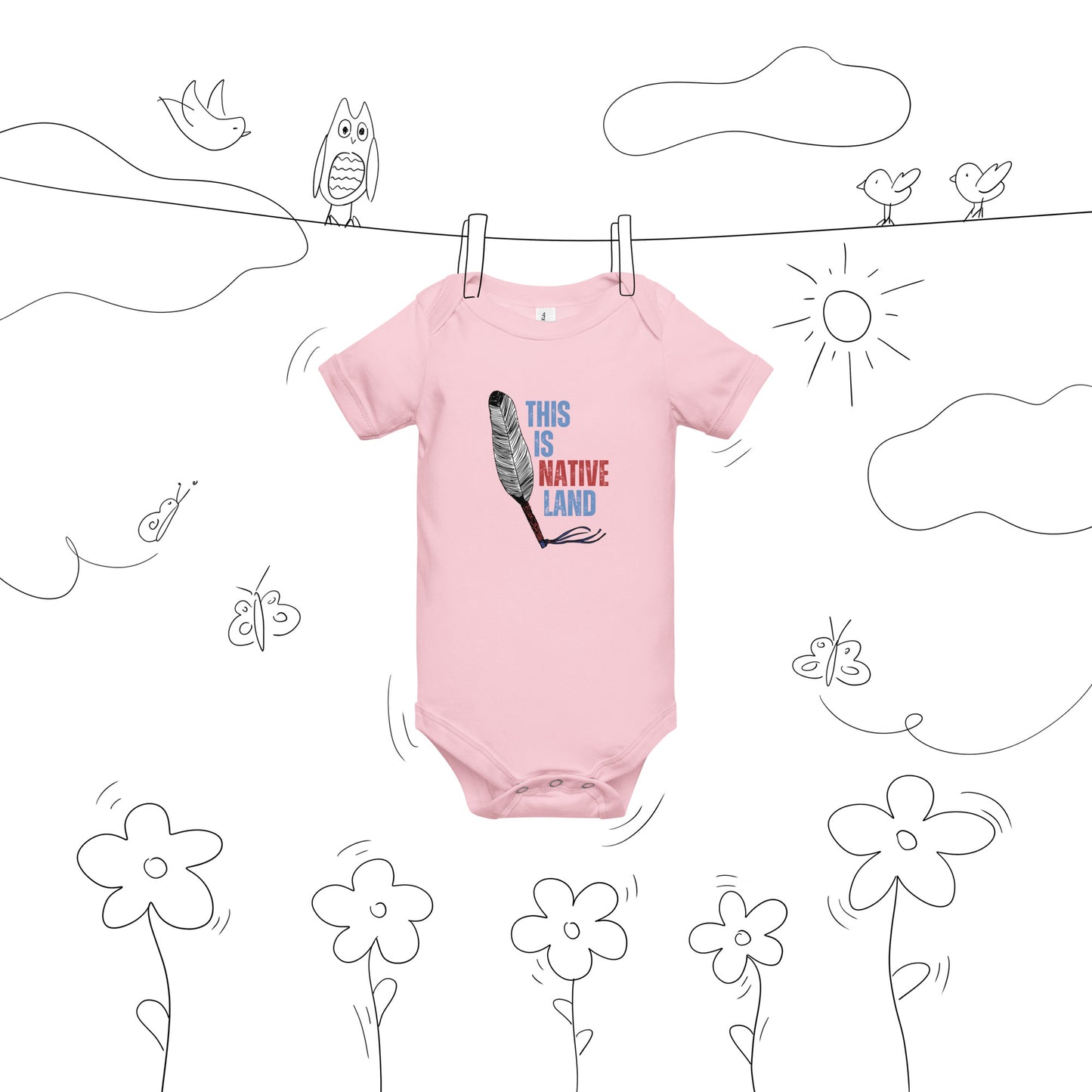 WS This Is Native Land Baby Short Sleeve Onesie