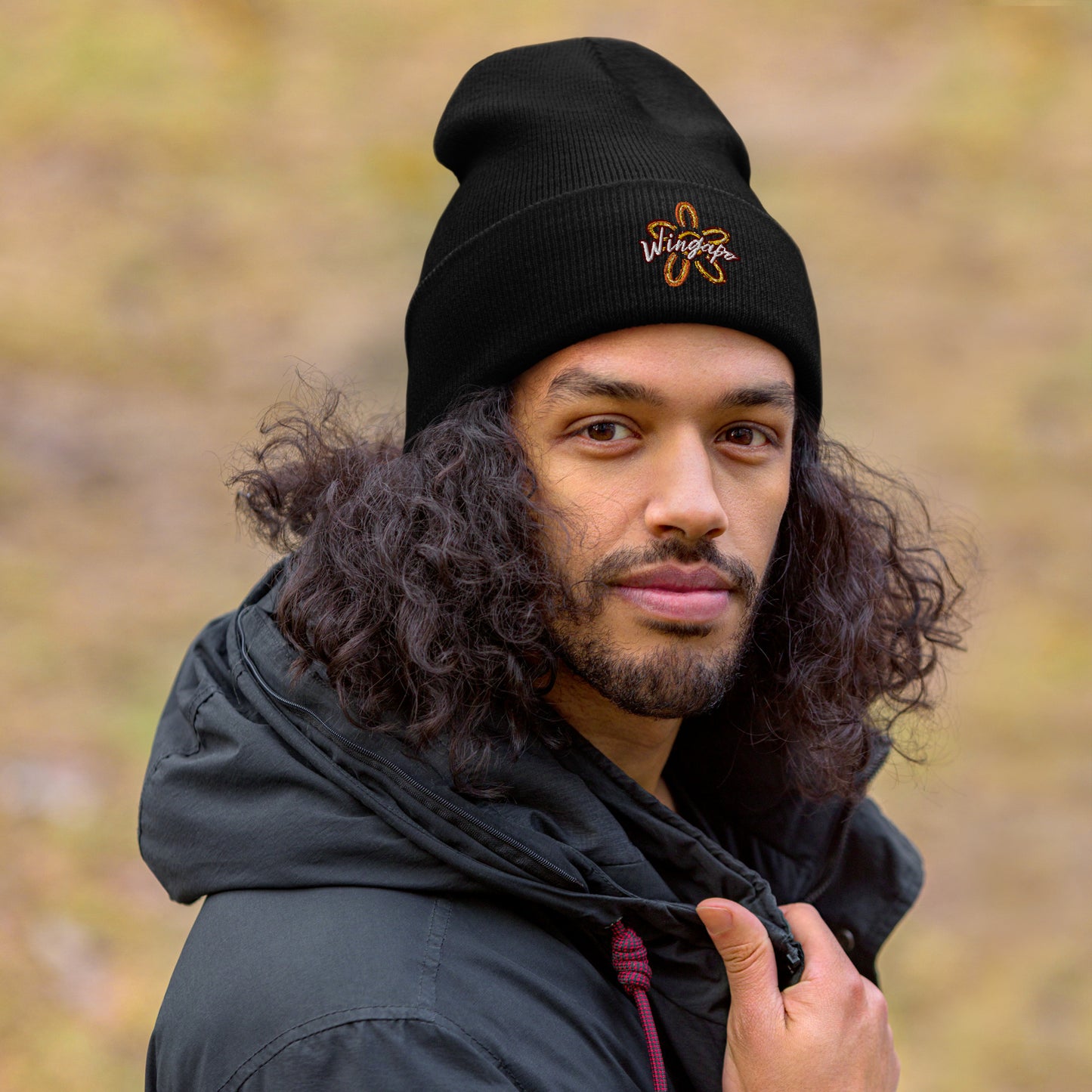 WS Wingapo Flower Embroidered Beanie