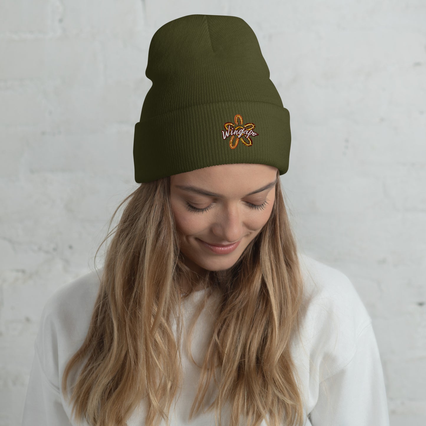 WS Wingapo Flower Embroidered Beanie