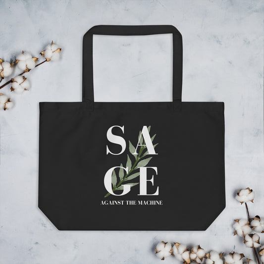 WS Sage Against XL Organic Tote