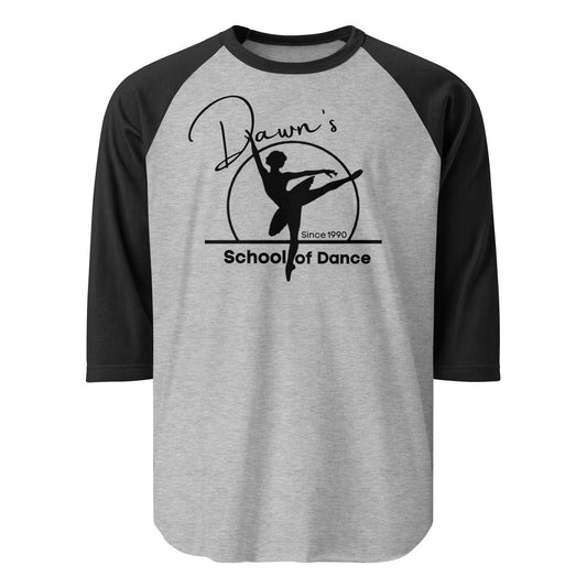 DSOD Logo- Black Unisex 3/4 Sleeve Raglan Shirt