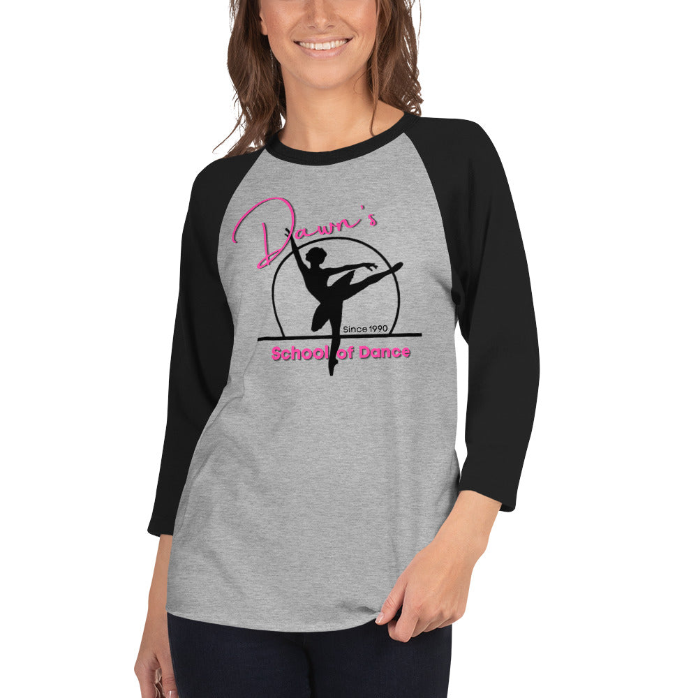 DSOD Logo- Pink Unisex 3/4 Sleeve Raglan Shirt