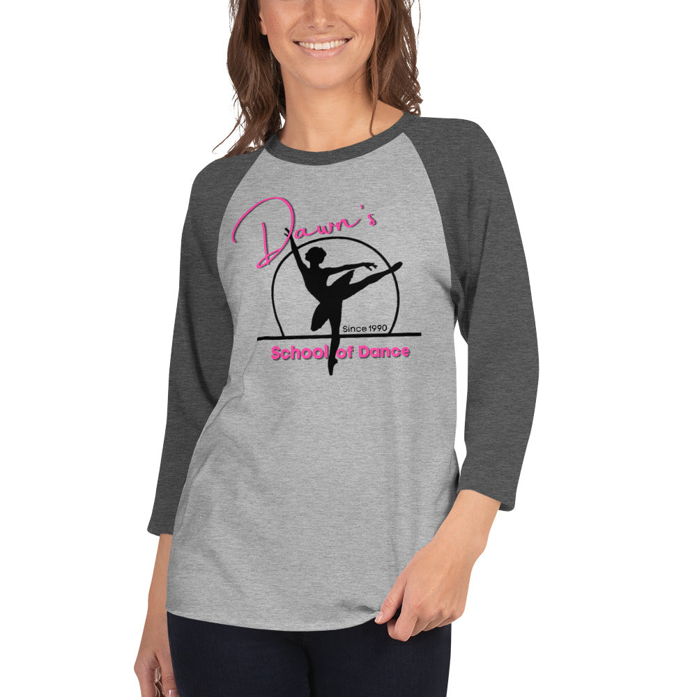 DSOD Logo- Pink Unisex 3/4 Sleeve Raglan Shirt