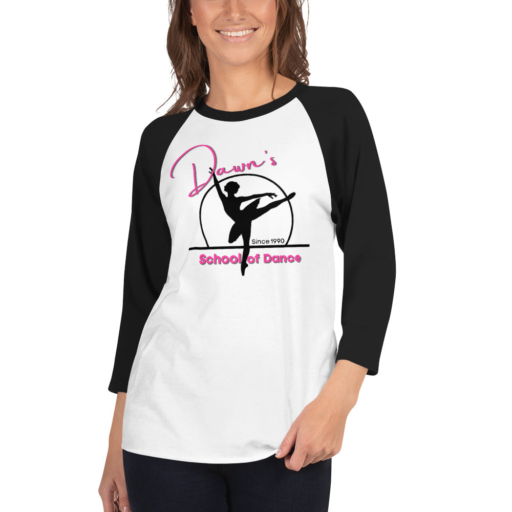 DSOD Logo- Pink Unisex 3/4 Sleeve Raglan Shirt