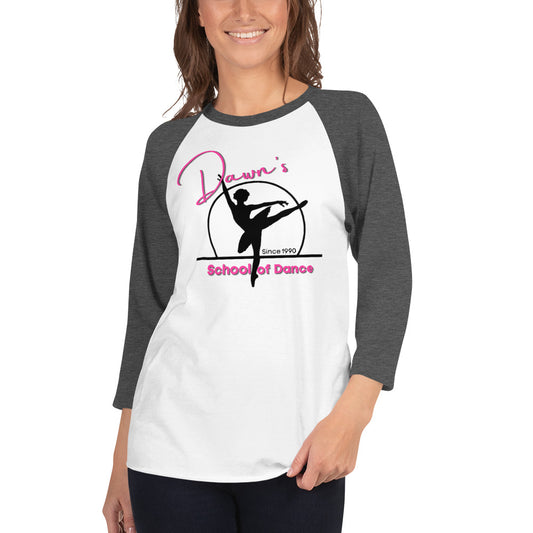 DSOD Logo- Pink Unisex 3/4 Sleeve Raglan Shirt