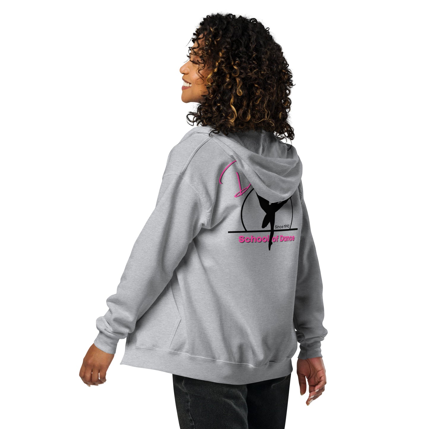 DSOD Logo- Pink/Front Logo Unisex Zip Hoodie