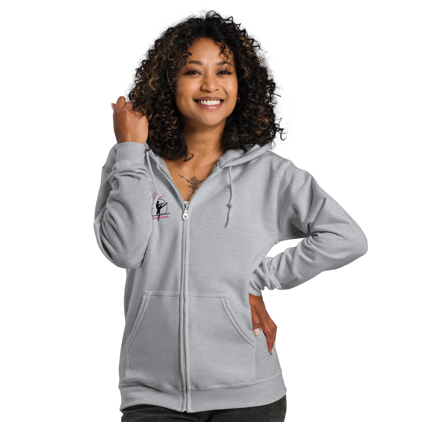 DSOD Logo- Pink/Front Logo Unisex Zip Hoodie