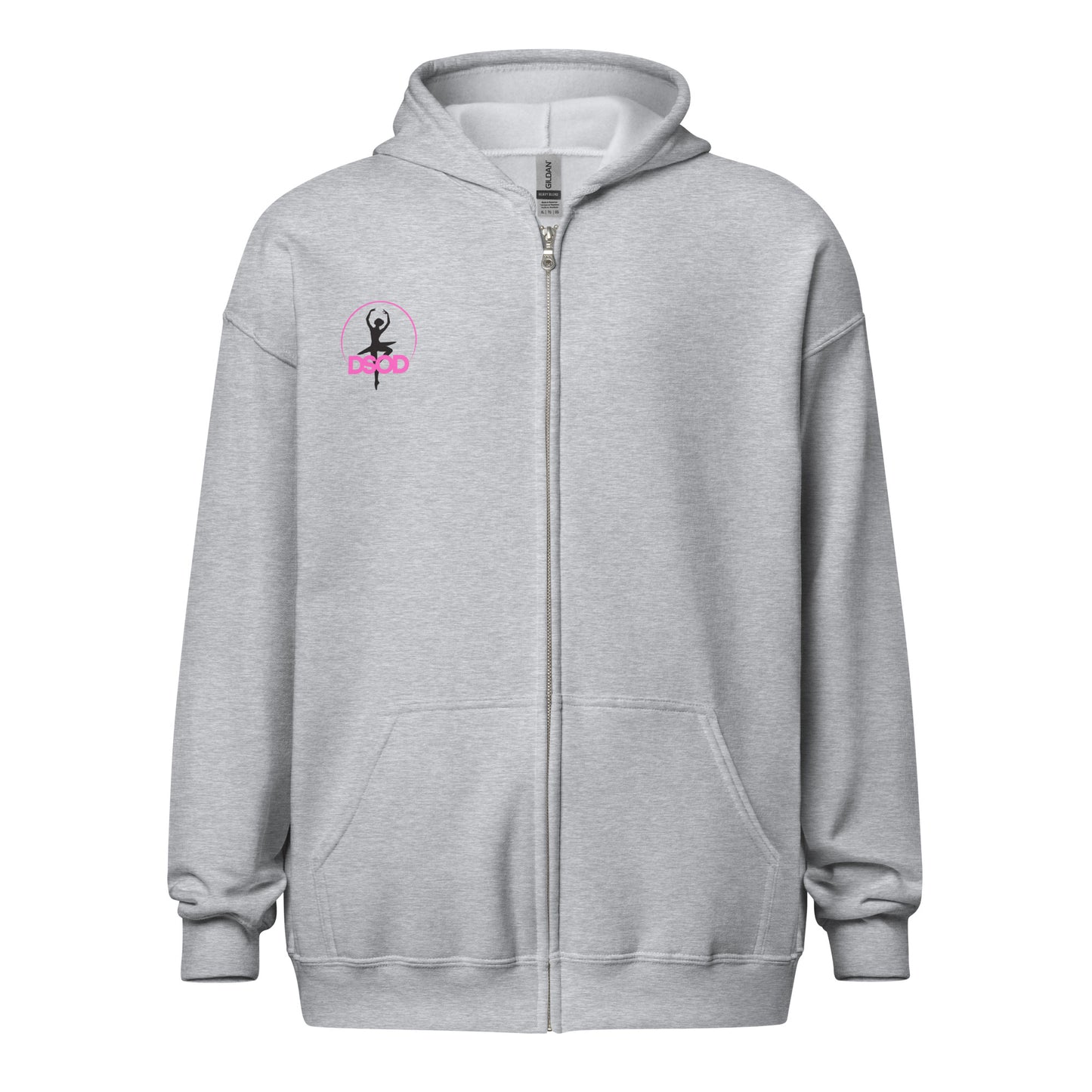 DSOD Logo- Pink/Front Logo Unisex Zip Hoodie