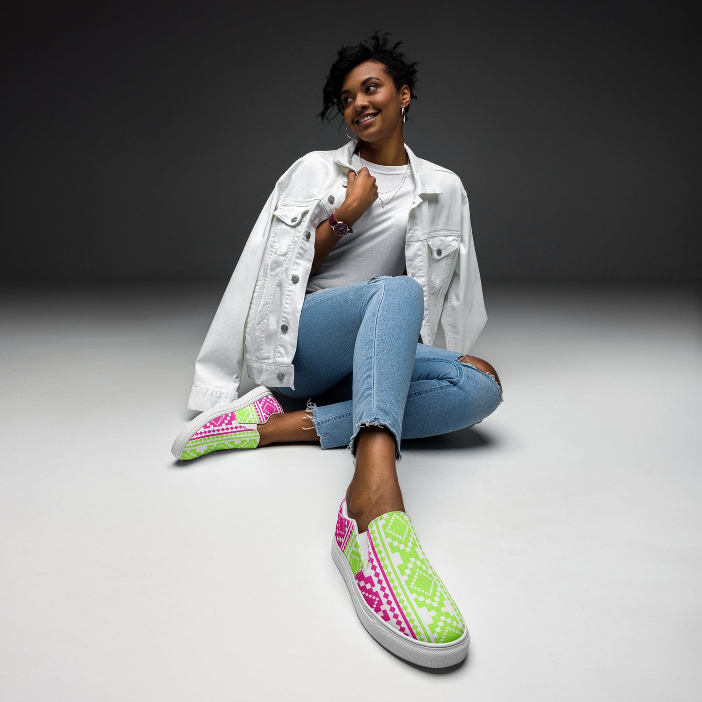 WS Women’s Slip-On Canvas Shoes (Tribal Melon)