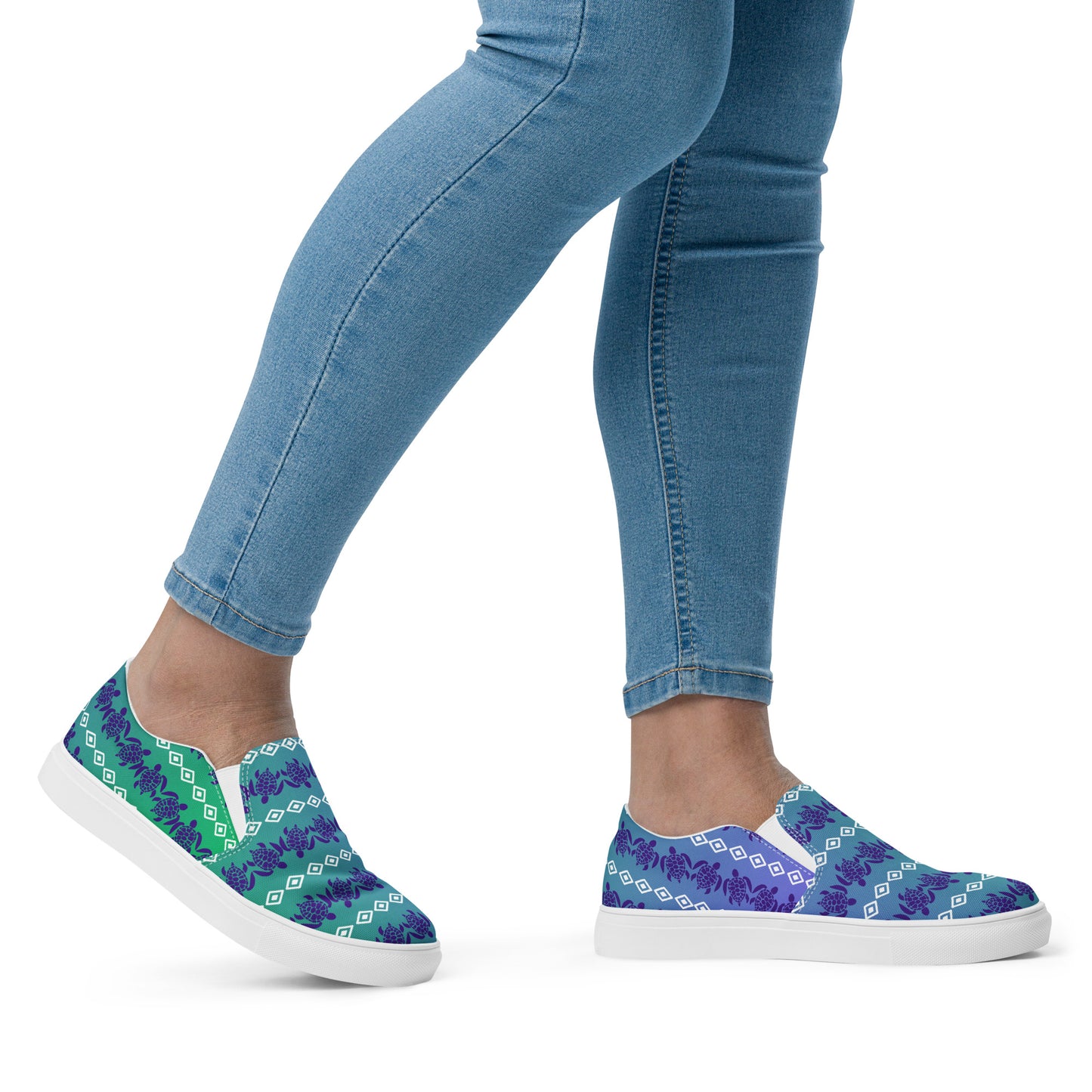 WS Women’s Slip-On Canvas Shoes (Sea Turtle)