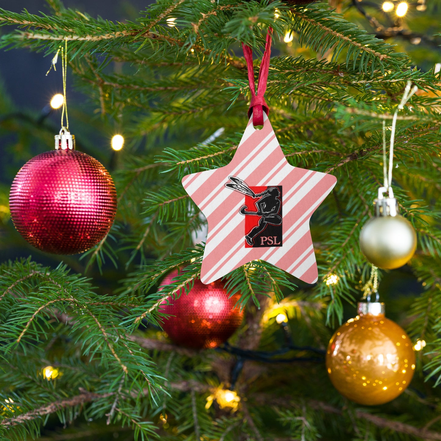 PSL Ornament & Magnet - Candy Cane Stripes (Wooden)